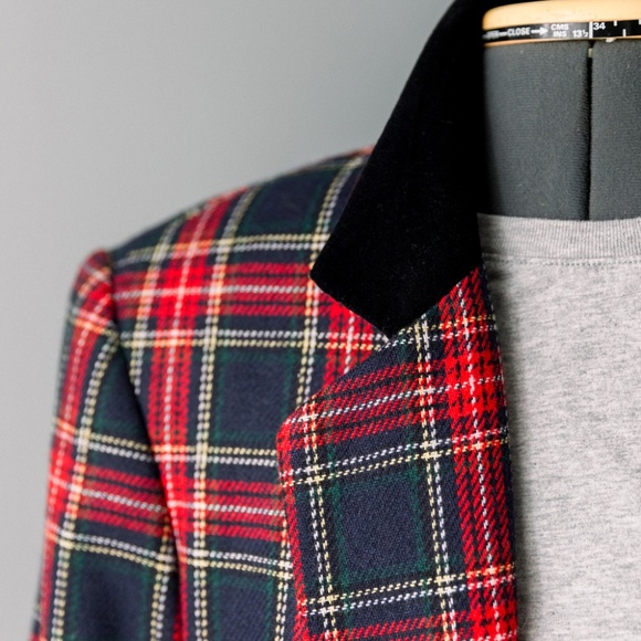 Women's 90's Vintage Plaid Academia Blazer - Picture 7 of 10